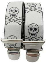 Laden Sie das Bild in den Galerie-Viewer, PIRATEN-TOTENKOPF Hosenträger (Weiss)